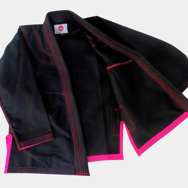 BlackJiuJitsuGiWomensCutWithHotPinkTrim2