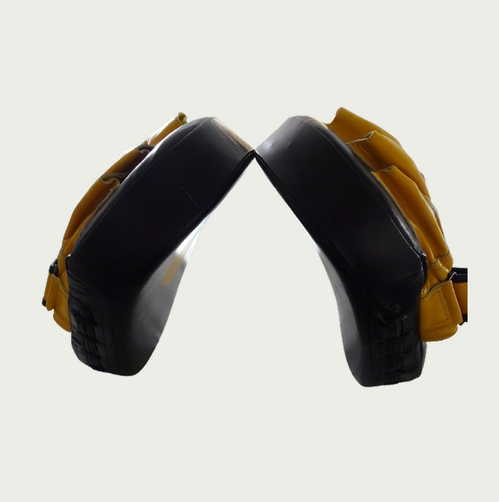 Sideview of leather focus mitts