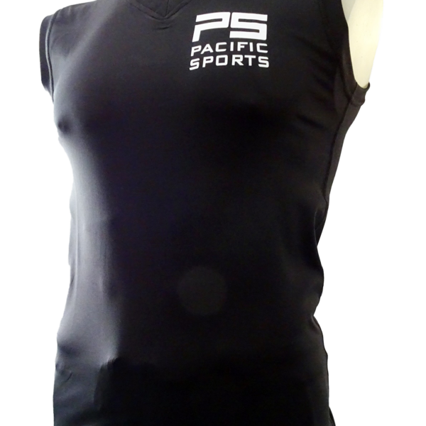 Black compression top front Mens sleeveless compression top