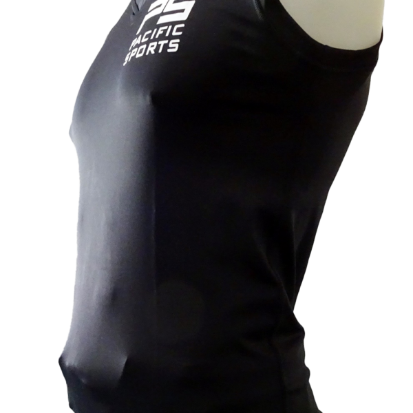 Black top side Mens compression tank top - black