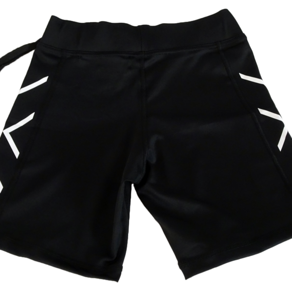 Womens comp shorts back black Womens black compression shorts, back view